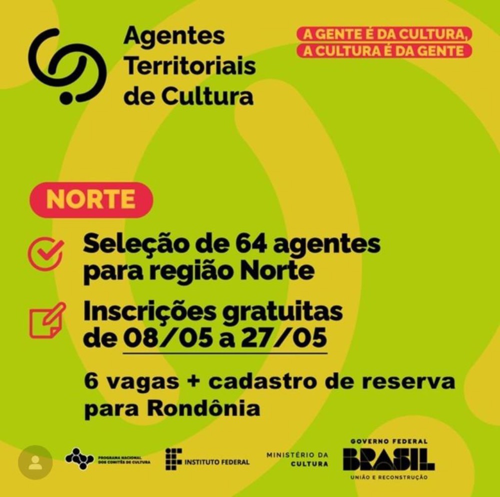 IFRO seleciona agentes culturais no Programa Nacional de Comitês de Cultura