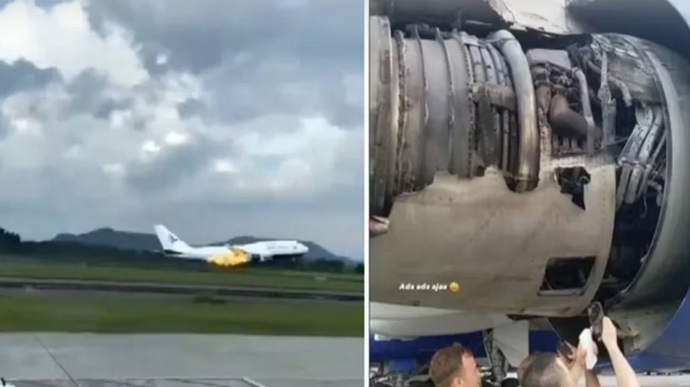 Motor de Boeing 747 pega fogo em decolagem; veja o vídeo