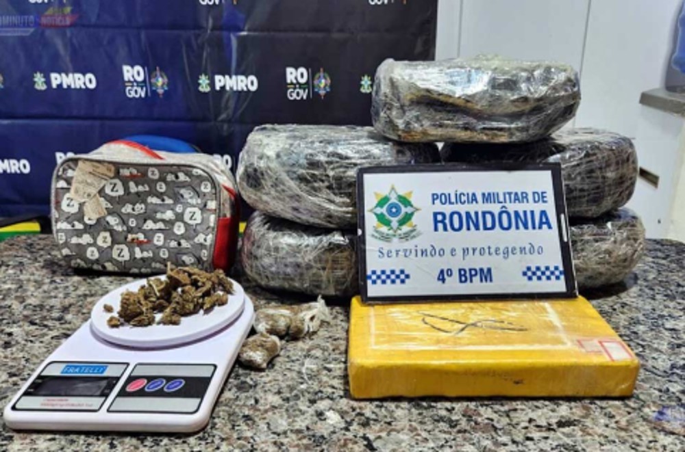 Três jovens são presos com quase 6kg de drogas em Cacoal