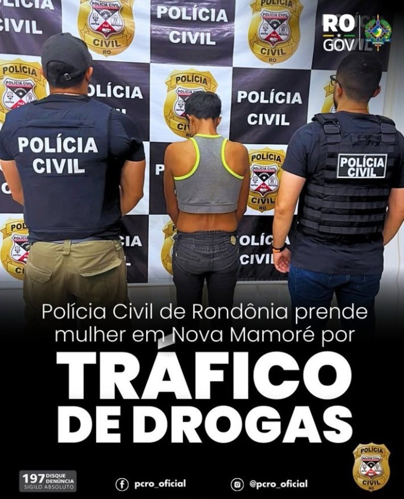 Mulher é presa em Rondônia por tráfico de drogas em operação da PC