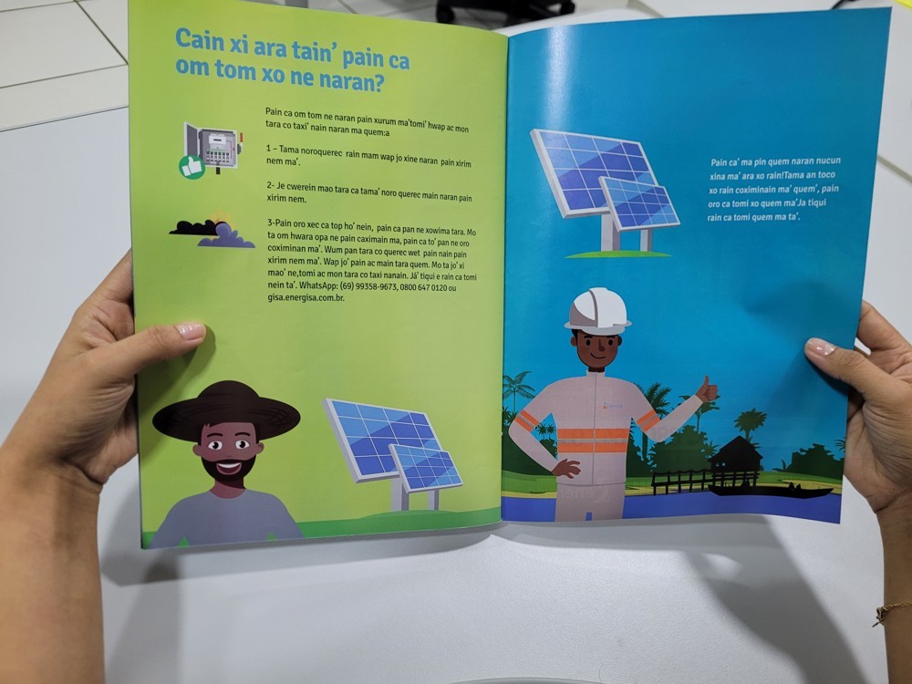 Energisa traduz cartilha informativa para o idioma indígena