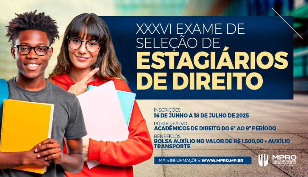 MPRO seleciona estudantes de Direito para programa de estágio