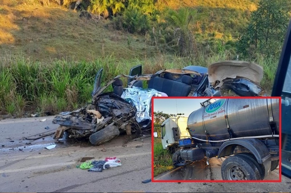 Identificado homem morto em acidente entre caminhão de latícinio e veículo de passeio