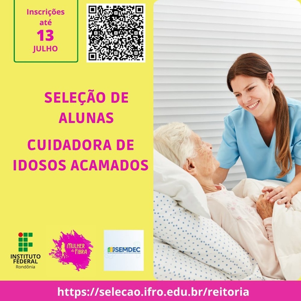 Campus Cacoal oferta 60 vagas em 2 diferentes cursos voltados à formação de cuidadoras de idosos