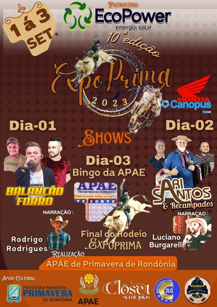 APAE de Primavera de Rondônia realiza neste sábado baile da rainha Expoprima 2023