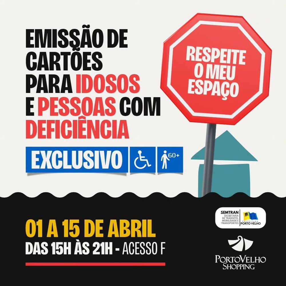 Semtran oferece serviço de emissão de carteira de estacionamento especial no Porto Velho Shopping