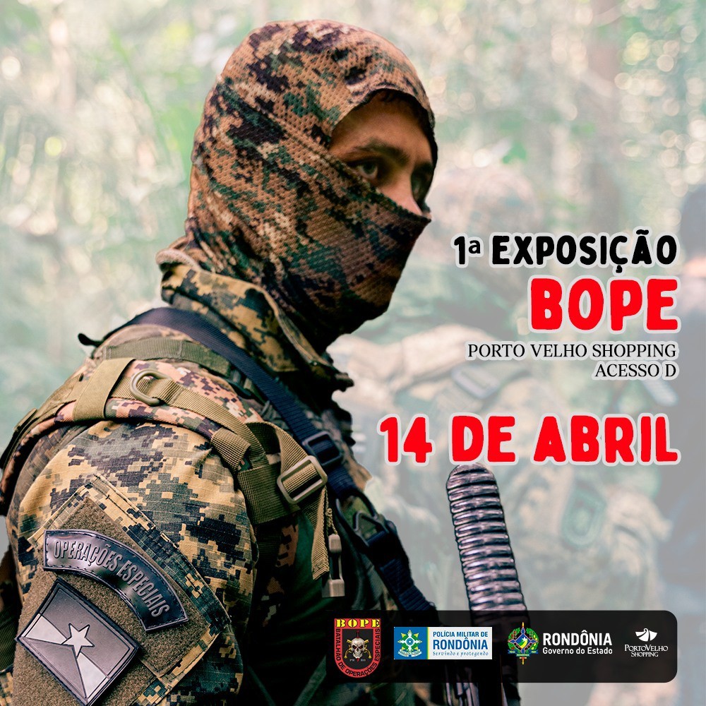BOPE comemora 37 anos do batalhão com exposição no Porto Velho Shopping