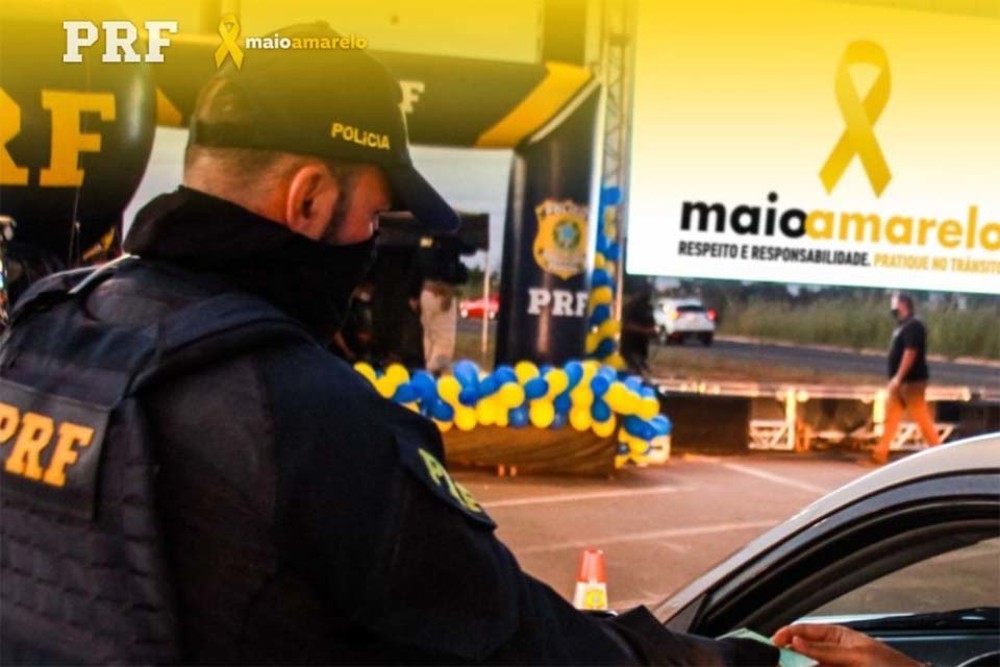 Polícia Rodoviária Federal inicia campanha Maio Amarelo, com ações educativas de trânsito