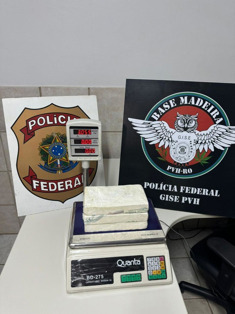 Mulher presa com 3 kg de cocaína no aeroporto de Porto Velho tentava embarcar para Salvador