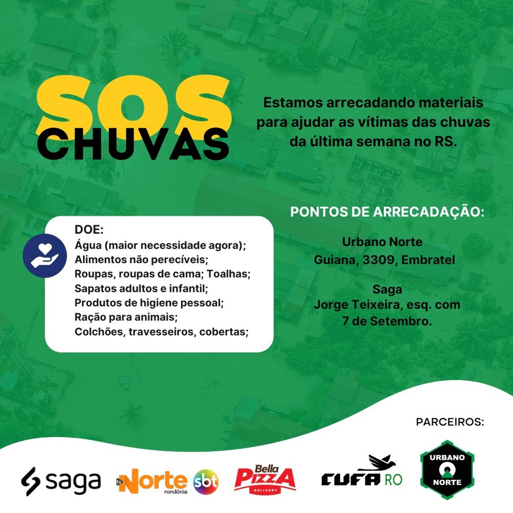 Empresas de Porto Velho se unem para apoiar vítimas das enchentes no Rio Grande do Sul